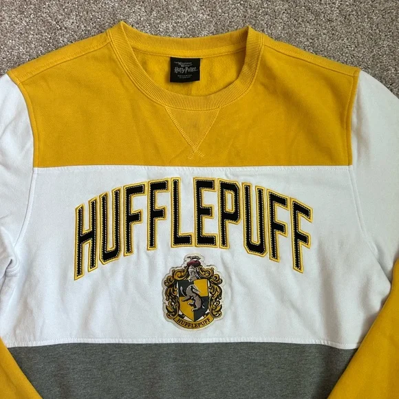 Hufflepuff Crewneck Sweater - Yellow, White, Gray - Picture 3 of 8